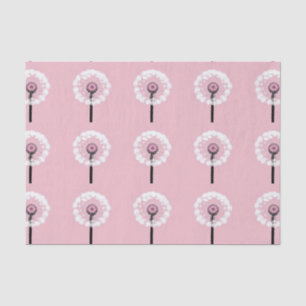 Seda Papel de tejidos rosados de Dandelis blancos de ar