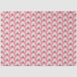 Seda Papel de tejidos rosados de pooch blanco maltés