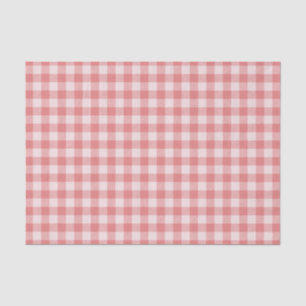 Seda Papel de tejidos rosados de Salmon Gingham Plaid