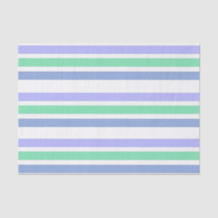 Seda Papel de tejidos Stripe Blue Green