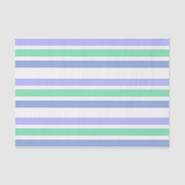 Seda Papel de tejidos Stripe Blue Green (Anverso)