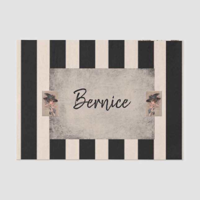 Seda Papel de tejidos tiras beige franjas blancas (Anverso)
