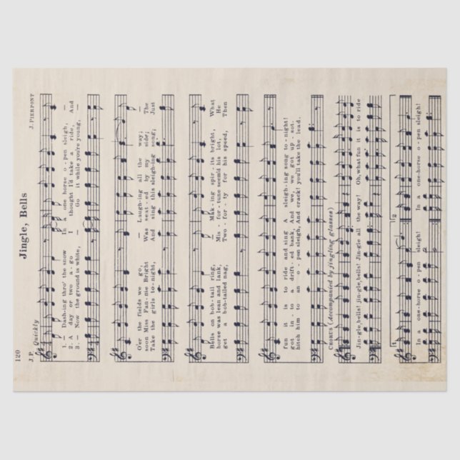 Seda Papel de tejidos y descomposición de jingle Bells  (Anverso)