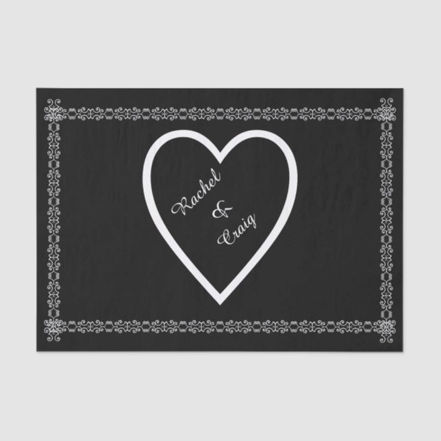 Seda Papel de tema Boda personalizado (Anverso)