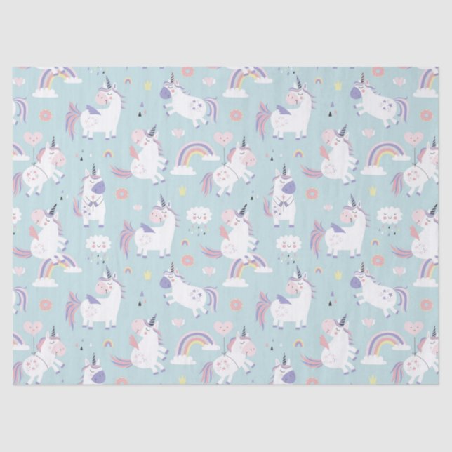 Seda Papel de tema de Unicornios (Anverso)