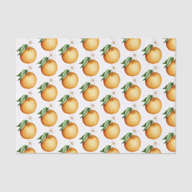 Seda Papel de tema del patrón de naranjas (Anverso)