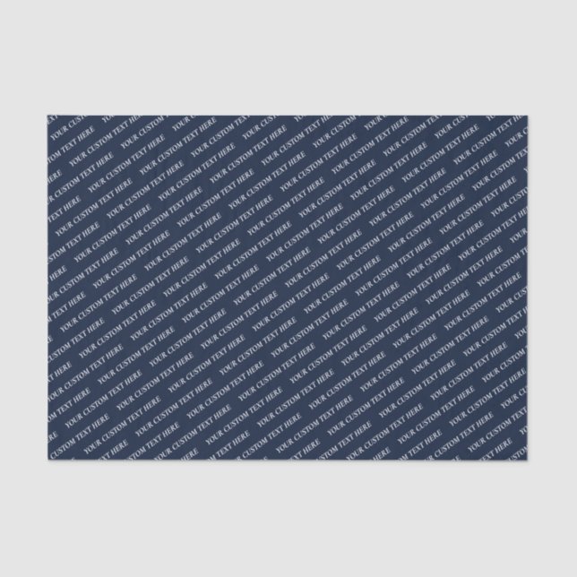 Seda Papel de texto Personalizado mínimo azul y blanco  (Anverso)