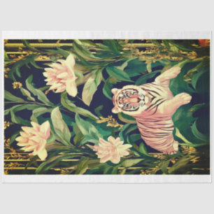 Seda Papel de tigre rosado en el garaje de arte de Elsi