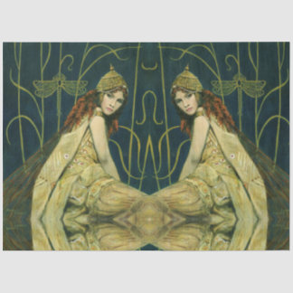 Seda Papel de timbre de estilo Art Nouveau de Nymph