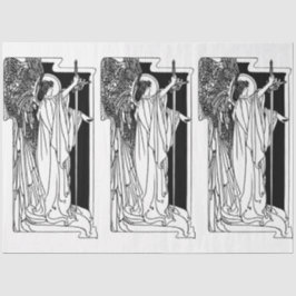 Seda Papel de tono Art Nouveau Angel 15 Decoupage