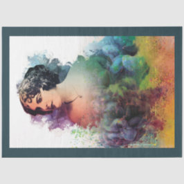 Seda Papel de tono Art Nouveau Lady 13 Decoupage