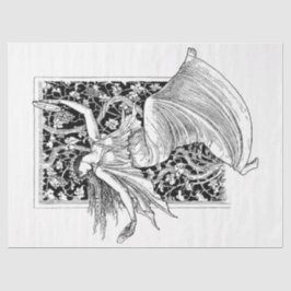 Seda Papel de tono Art Nouveau Lady 18 en descomposició