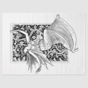 Seda Papel de tono Art Nouveau Lady 18 en descomposició