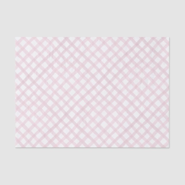 Seda Papel de tono Baby Shower Chica de Gingham rosa (Anverso)