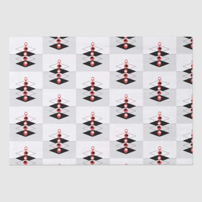 Seda Papel de tono de arte atómico retro y avión (Anverso)