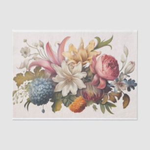 Seda Papel de tono de deformación de Bouquet con flores