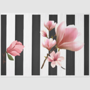 Seda Papel de tono de deformación de flor rosa de Magno