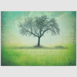 Seda Papel de tono de descomposición de árbol solitario