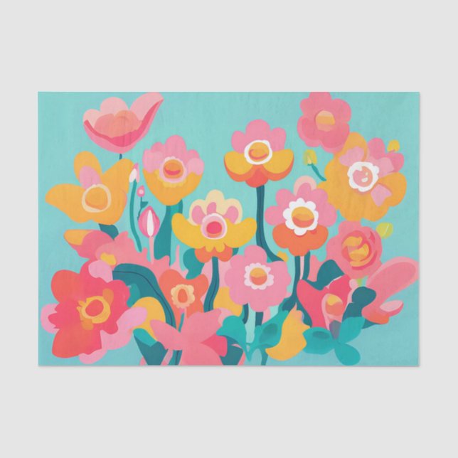 Seda Papel de tono de descomposición de flores brillant (Anverso)