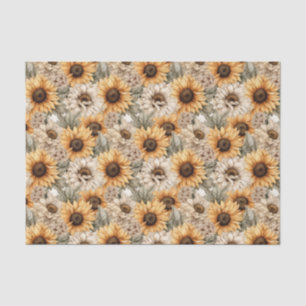 Seda Papel de tono de descomposición de girasol rústico