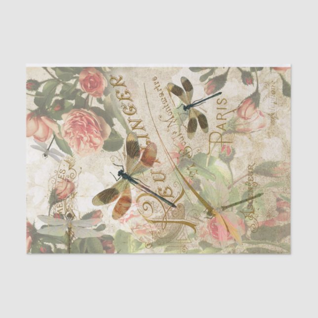 Seda Papel de tono de descomposición de la libélula ven (Anverso)