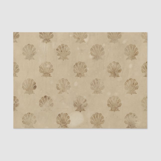 Seda Papel de tono de descomposición de las conchas mar (Anverso)