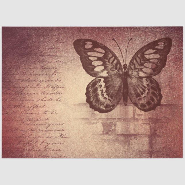 Seda Papel de tono de descomposición de mariposa de cos (Anverso)