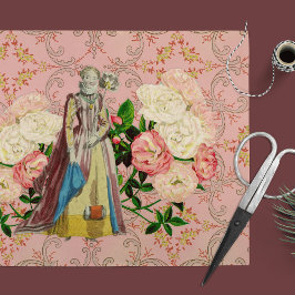 Seda Papel de tono de descomposición de romance floral 