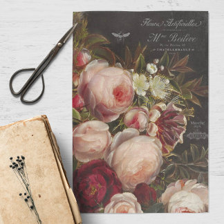 Seda Papel de tono de descomposición floral vintage