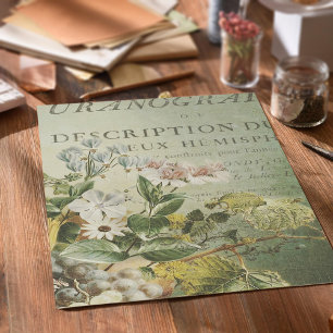 Seda Papel de tono de descomposición floral vintage