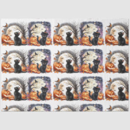 Seda Papel de tono de desconchado de gato negro de Hall