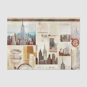Seda Papel de tono de desconchado de paisajes urbanos v