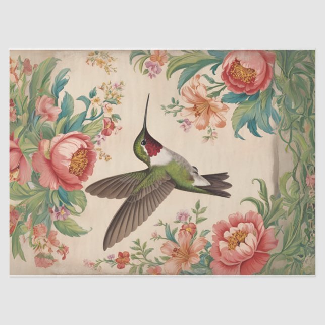 Seda Papel de tono de desconexión de colibrí de cosecha (Anverso)