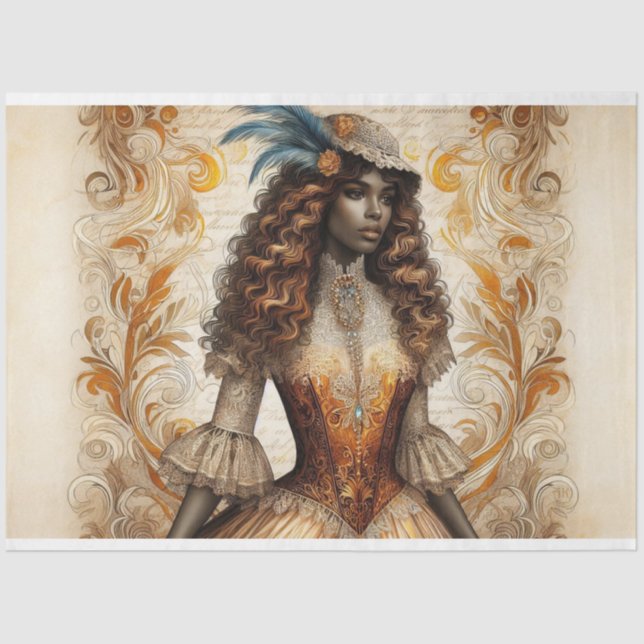 Seda Papel de tono de desconexión victoriano afroameric (Anverso)