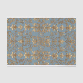 Seda Papel de tono de deshielo azul pálido y dorado de 