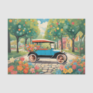 Seda Papel de tono de deshielo de coches de época perso