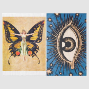 Seda Papel de tono de deshielo de colección Art Deco de