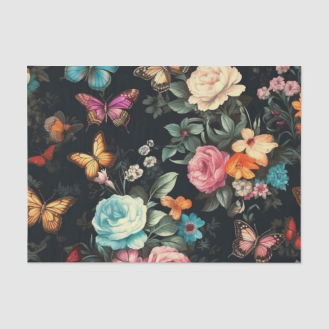 Seda Papel de tono de deshielo de mariposa negra (Anverso)