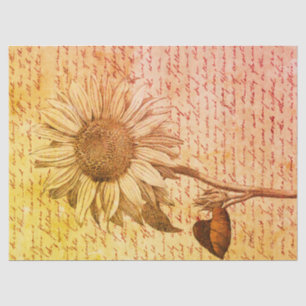 Seda Papel de tono de deshielo del guión del girasol