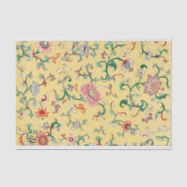 Seda Papel de tono de deshielo floral amarillo chino
