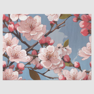 Seda Papel de tono de deshielo floral de cerezo