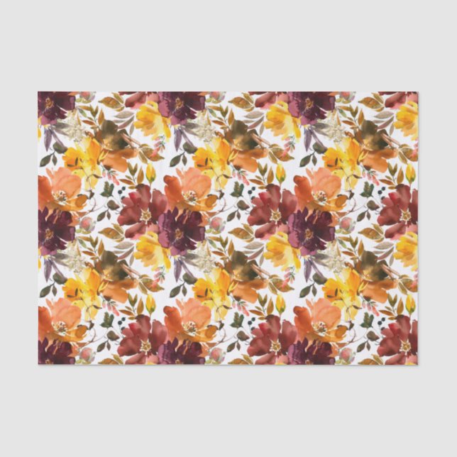 Seda Papel de tono de deshielo floral de las flores de  (Anverso)