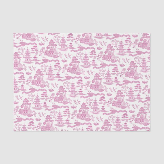 Seda Papel de tono de deshielo rosado chino (Anverso)