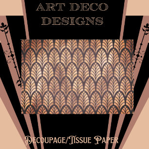 Seda Papel de tono de desunión de bronce Art Deco