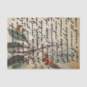 Seda Papel de tono de desunión de mariposa de texto osc