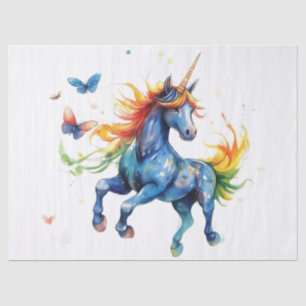 Seda Papel de tono de fantasía de unicornio arcoiris - 