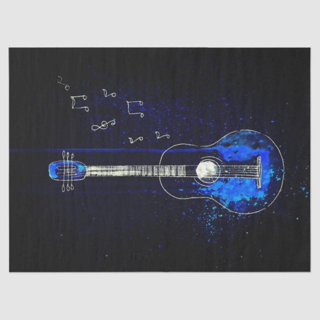 Seda Papel de tono de guitarra azul (Anverso)