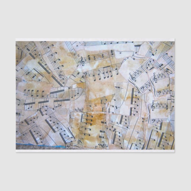 Seda Papel de tono de notas musicales (Anverso)