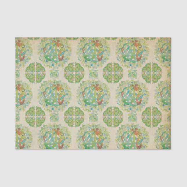 Seda Papel de tono de nudo celta Rosa irlandés (Anverso)