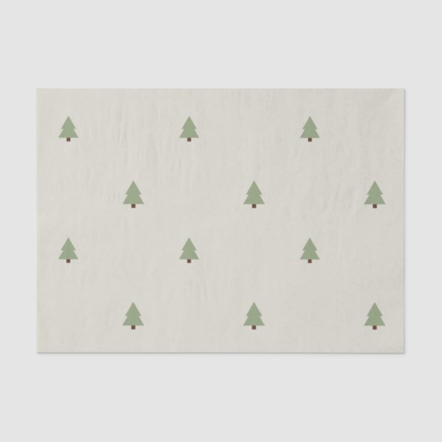 Seda Papel de tono de patrón de bosque de pino (Anverso)